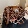 Leopard Print Small Bag Women's Autumn and Winter Versatile New Retro Messenger Bag Fashion Chain Pillow Bag