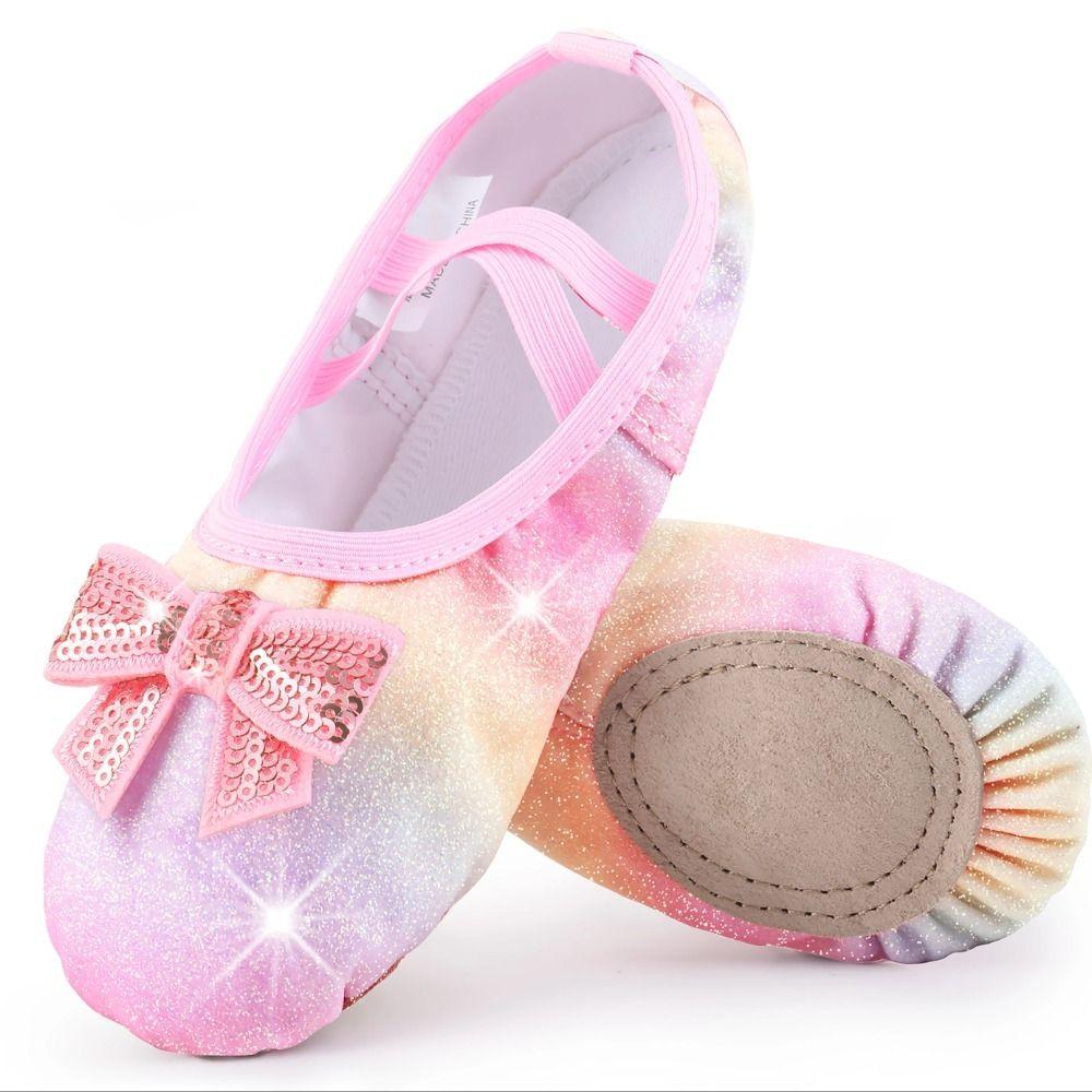 1pair Leather Ballet Shoes Star Split-Sole Flats Princess Shoes Girls Dancing Shoes Gift 31