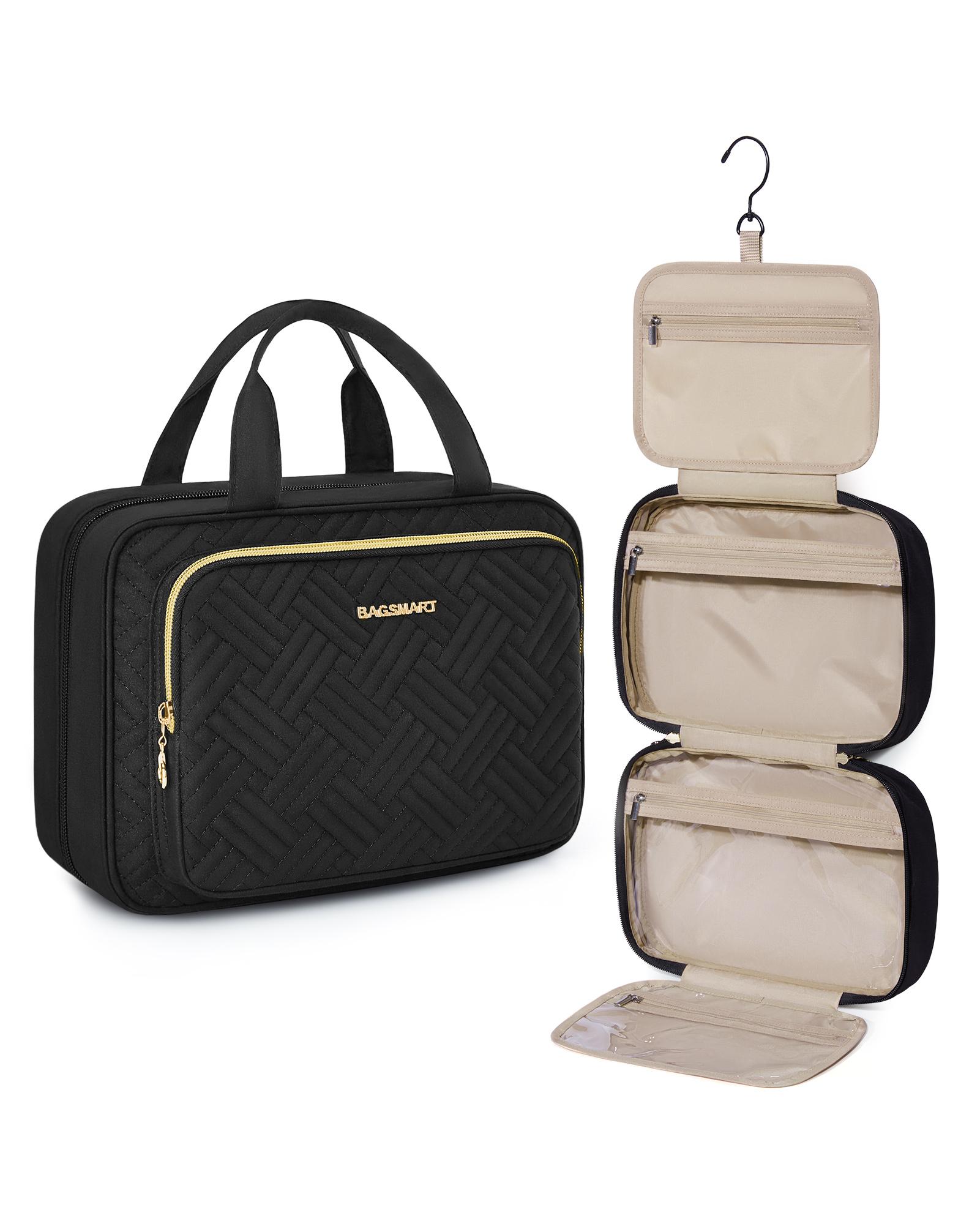 

BAGSMART 2 шт. Многофункциональная большая портативная косметичка Сумка для макияжа Сумка-тоут Дорожный органайзер Хранение Женская туалетная сумка M