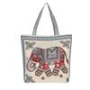 Ethnic Style Handbag Trendy Animal Embroidery Handbag Canvas Women Shoulder Bags Women Grocery Storage Pouch