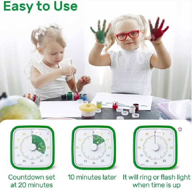 60 Visual Minute Timer Cartoon Dinosaur Silent Disk Timer For Kids And Adults