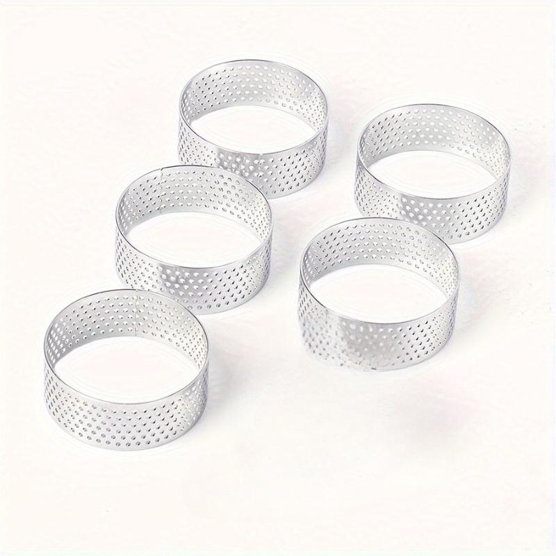 

Home Bakery Tart Rings - Nonstick Perforated Pastry Molds,for Tarts,Cakes, Mousse,Pie Crusts -For Christmas, Thanksgiving Baking