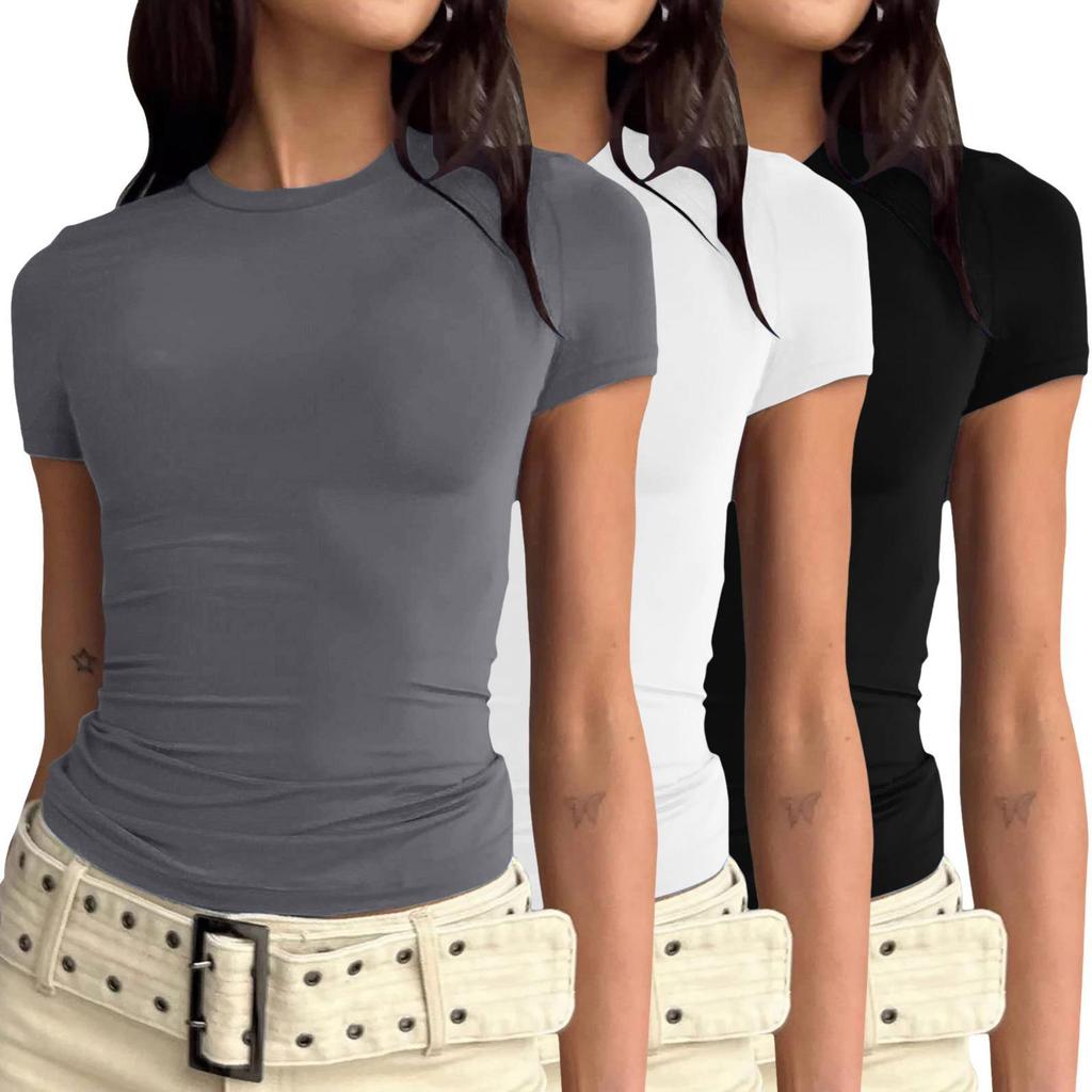 European and American Women's Casual Slim Fit Long Sleeve Pullover T-shirt Streetwear Set