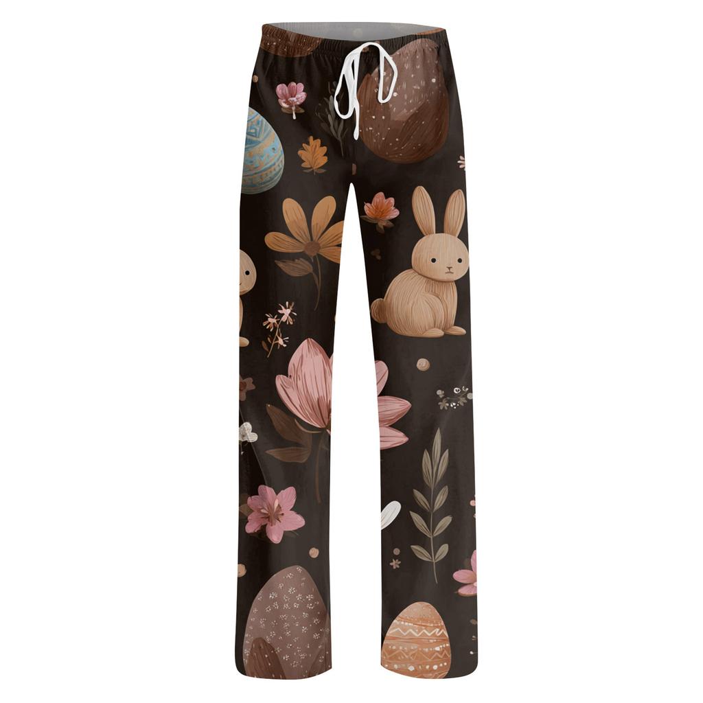 Women's Casual Fashion Easter Print Loose-fitting Pajama Pants