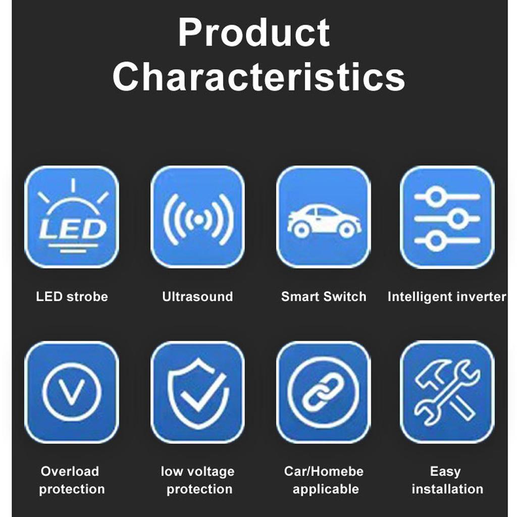 Instrument de evitare a șoarecilor pentru motorul mașinii, potrivit pentru instrumente electronice de evitare a șoarecilor în interior și în exterior pentru a preveni intrarea șoarecilor în mașină
