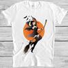 Halloween Pinup Witch Girl Horror Meme Funny Style Movie Music Gift T Shirt 7088