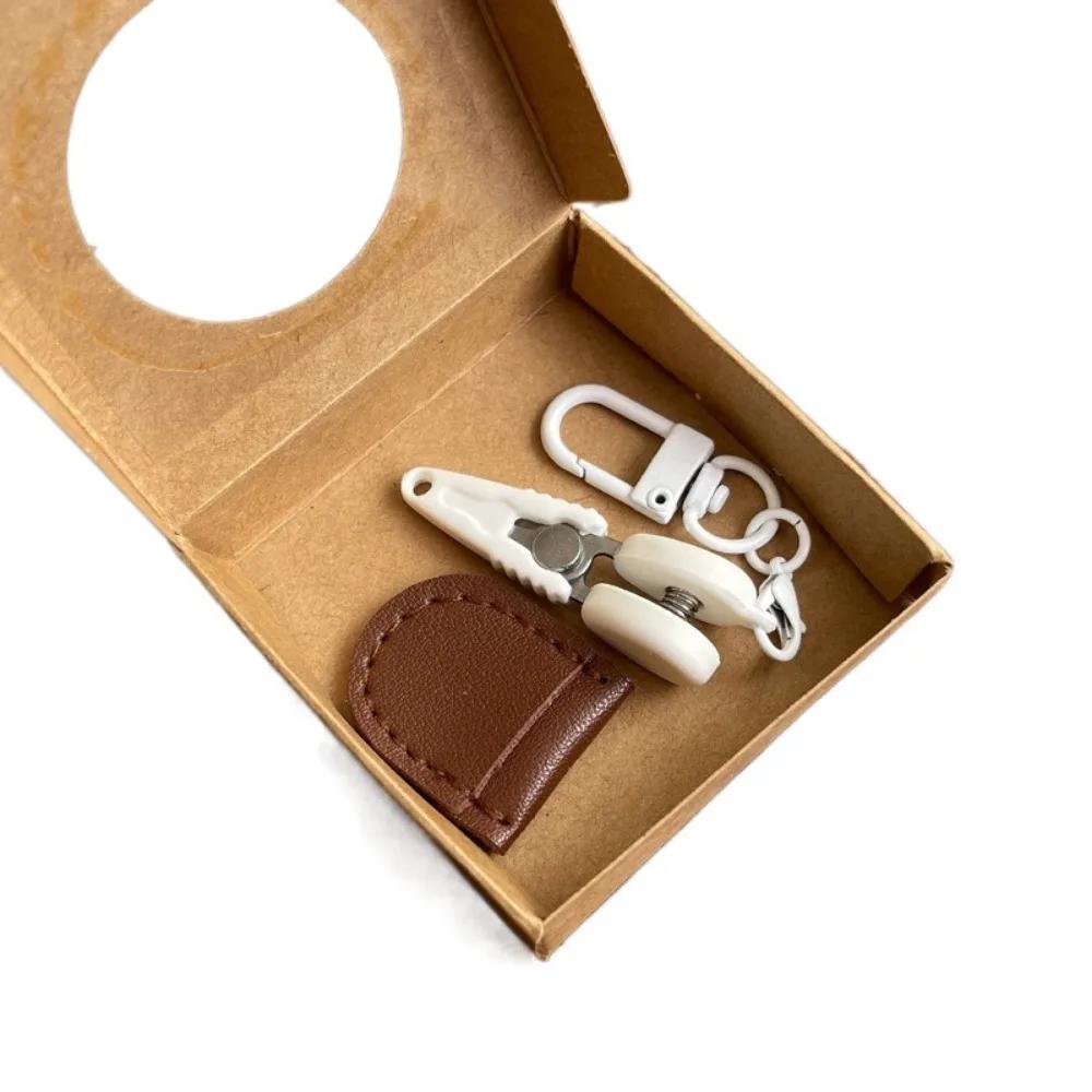 High Precision Art Mini Scissors with Protective Cover Colorful Hook Buckle Sewing Embroidery Snips with Storage Box Portable