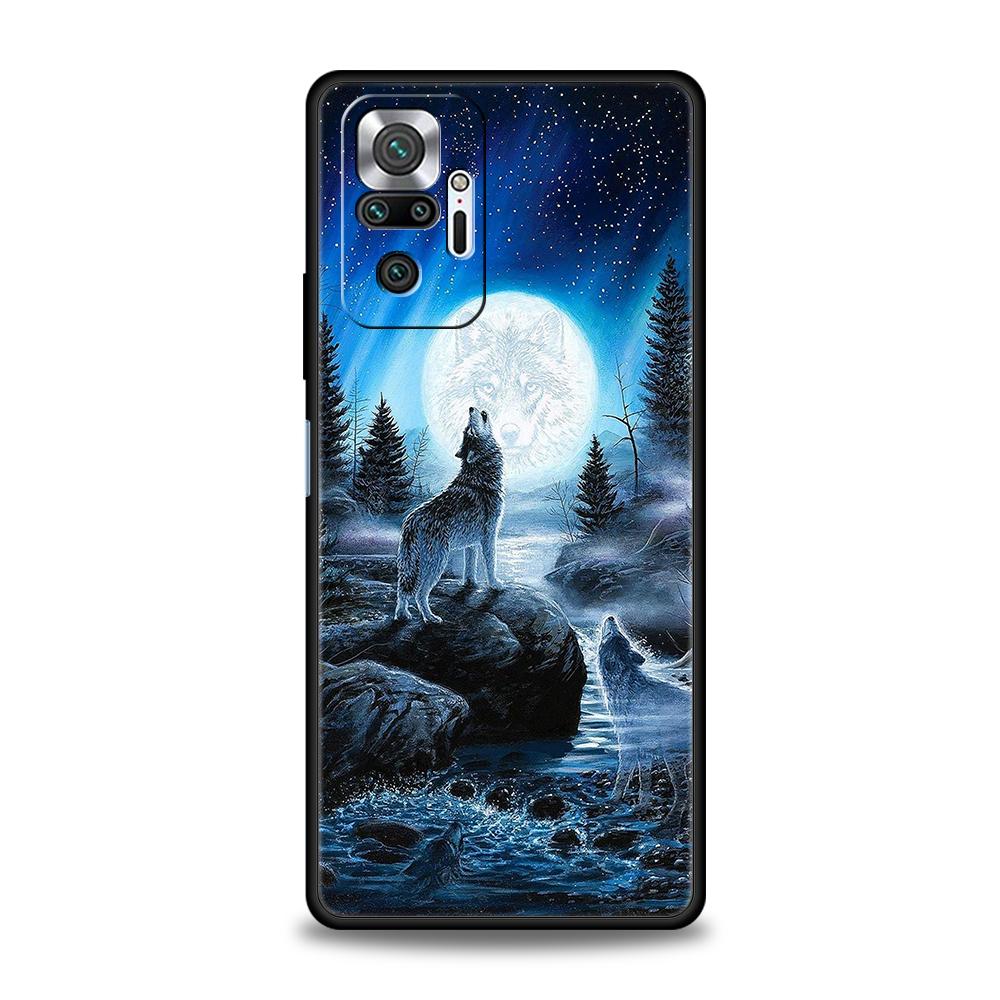 

Чехол для телефона Луна Воющий Волк для Redmi Note 12 10 11 Pro K50 K40 Gaming 8T 9 8A 9A 9C 9S Pro Мягкий Ударопрочный Чехол Fundas Redmi 9C