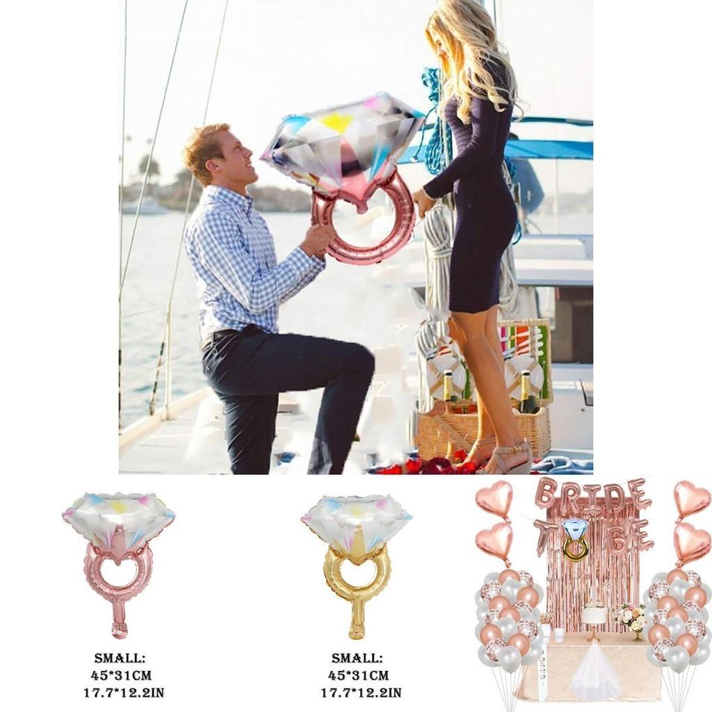 Diamond Shaped Ring Foil Ballons Engagement Wedding Party Supplies Decorations