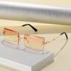 1PC Frameless Street Photography Sunglasses Cut Edge Square Design Fashionable Small PC Sunglasses for Women Men