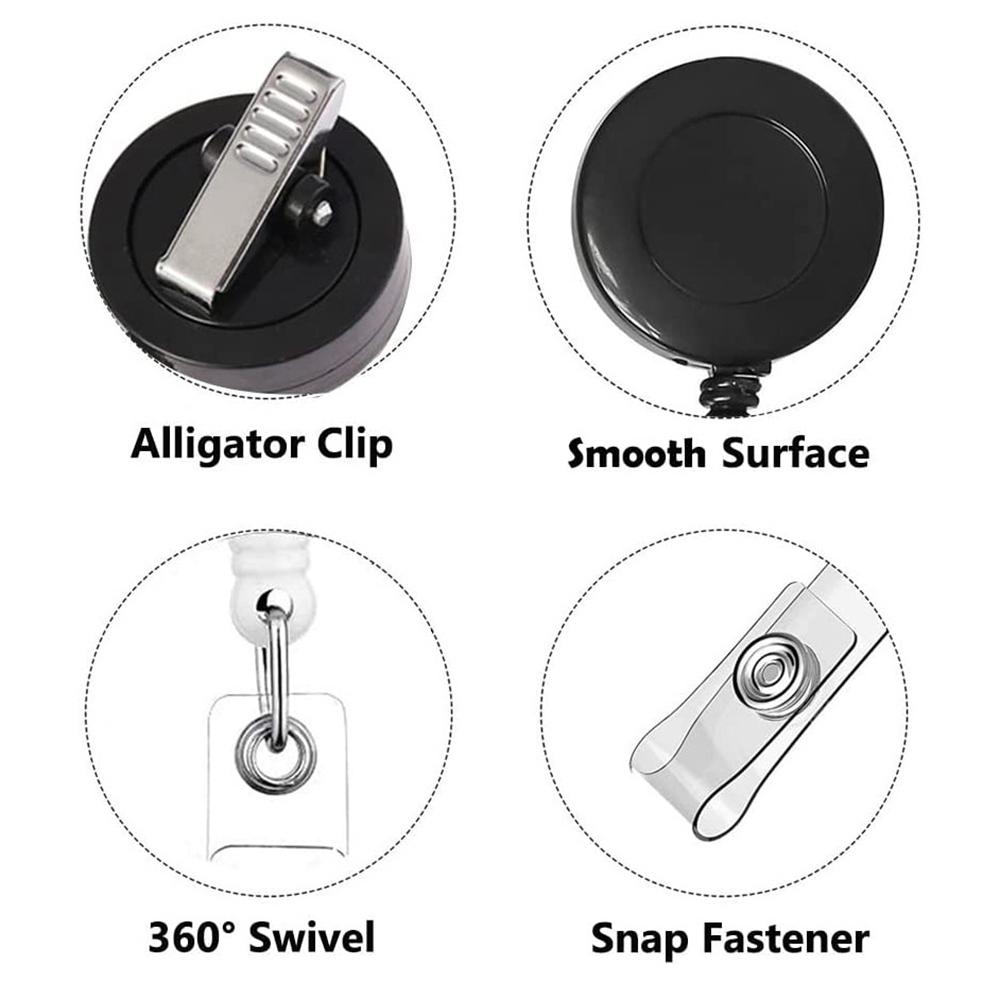 Retractable Badge Holders Clips For Nurse Id Badge Reel With Belt Clip Doctor Id Card Chain Clips School Student Office