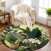 Luxury Tropical Botanical  Pattern Round Shape Floor Mats Kitchen Hallway Runner Rug Bedroom Living Room Soft Carpet Non-slip Area Rug
