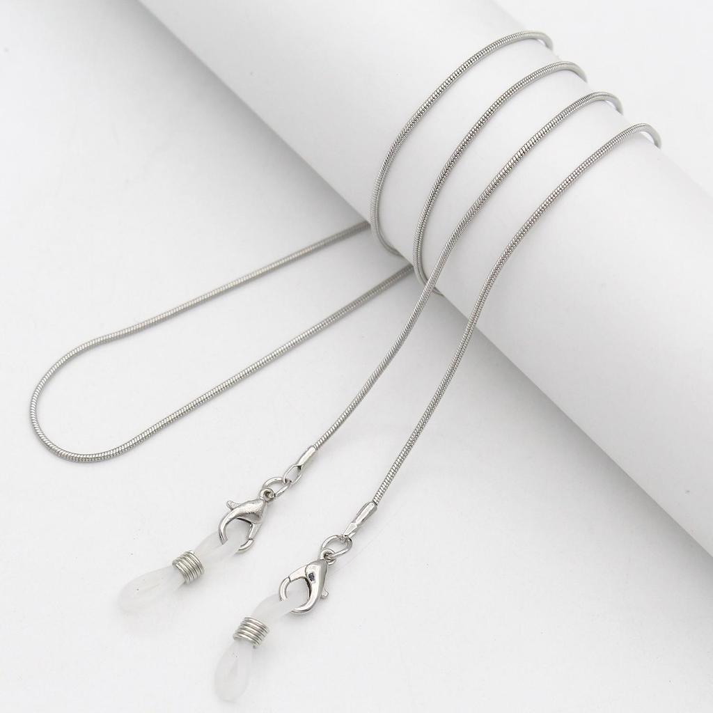 Cross-border Fashion: Twisted Pearl Bead & Snake Chain Eyeglass and Mask Necklace Accessory