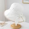 2026 New Women's Minimalist Bucket Hat, Contrast Trim & Tie Bow Detail Spring Summer Versatile Basin Cap Sunhat