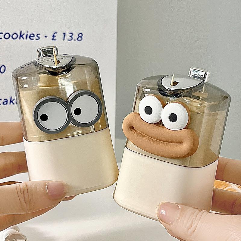 1pcs Push-type Toothpick Holder Automatic Pop-up Toothpick Box Creative Toothpick Storage Box Practical Home Supplies YQH003