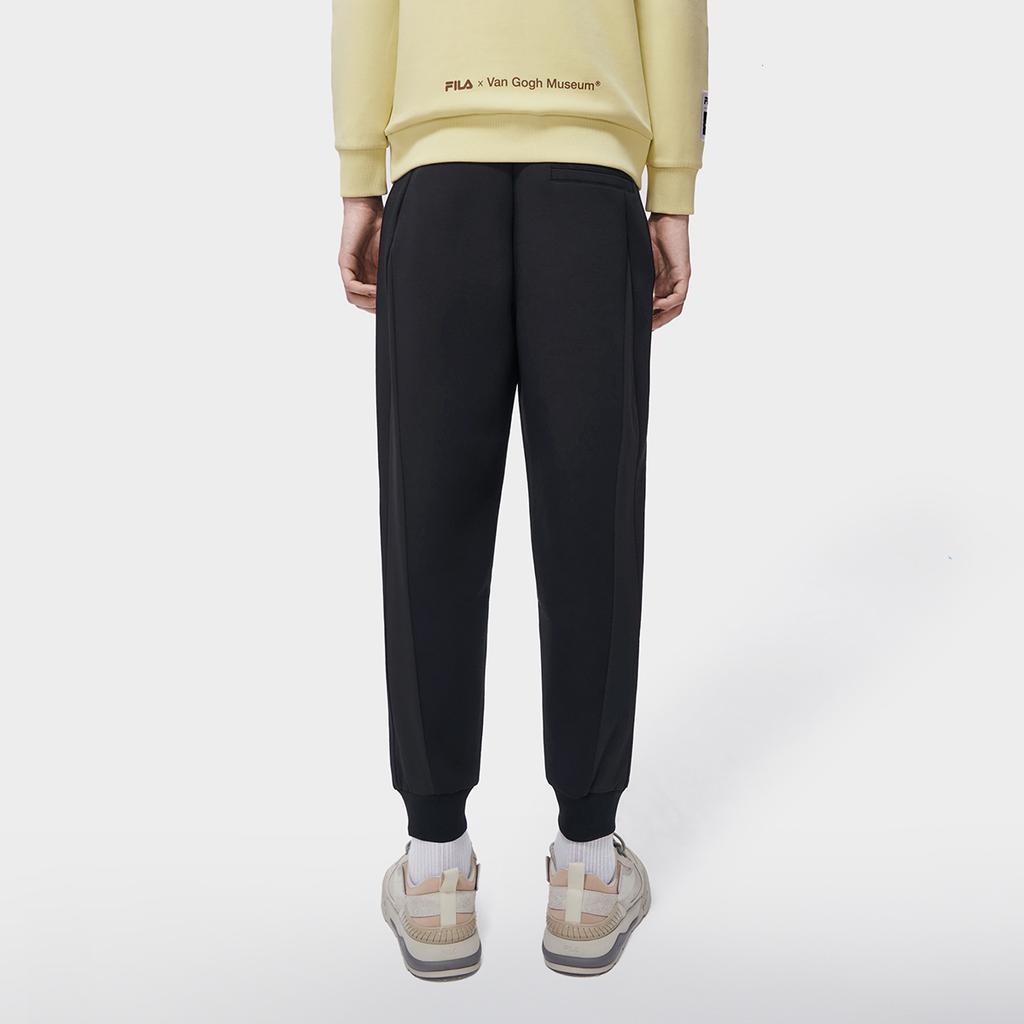 FILA Van Gogh Museum 2.0 Solid Color Logo Jogger Pants Men Bottoms Black F11M318604FBK