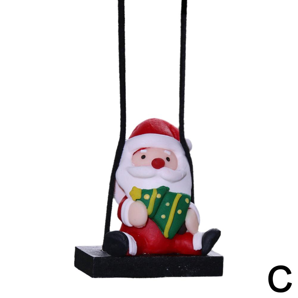 Cute Santa Claus Hanging Ornaments Auto Rearview Mirror Pendant Swinging Decoration Car Interior Accessories Decor