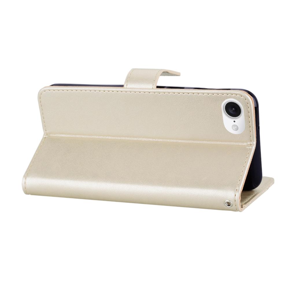 För iPhone 16e Plånboksfodral Uggla Blomma Präglat Strass Läderfodral