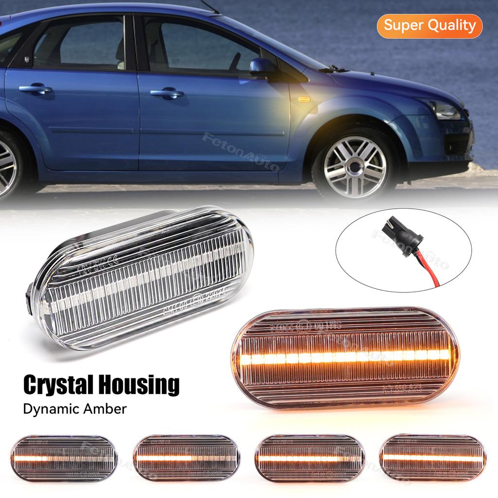2Pcs Dynamic Side Marker Turn Signal Sequential Blinker Indicator Light for Volkswagen VW Golf Golf3/4Bora Bora/Passat/Lupo/Polo