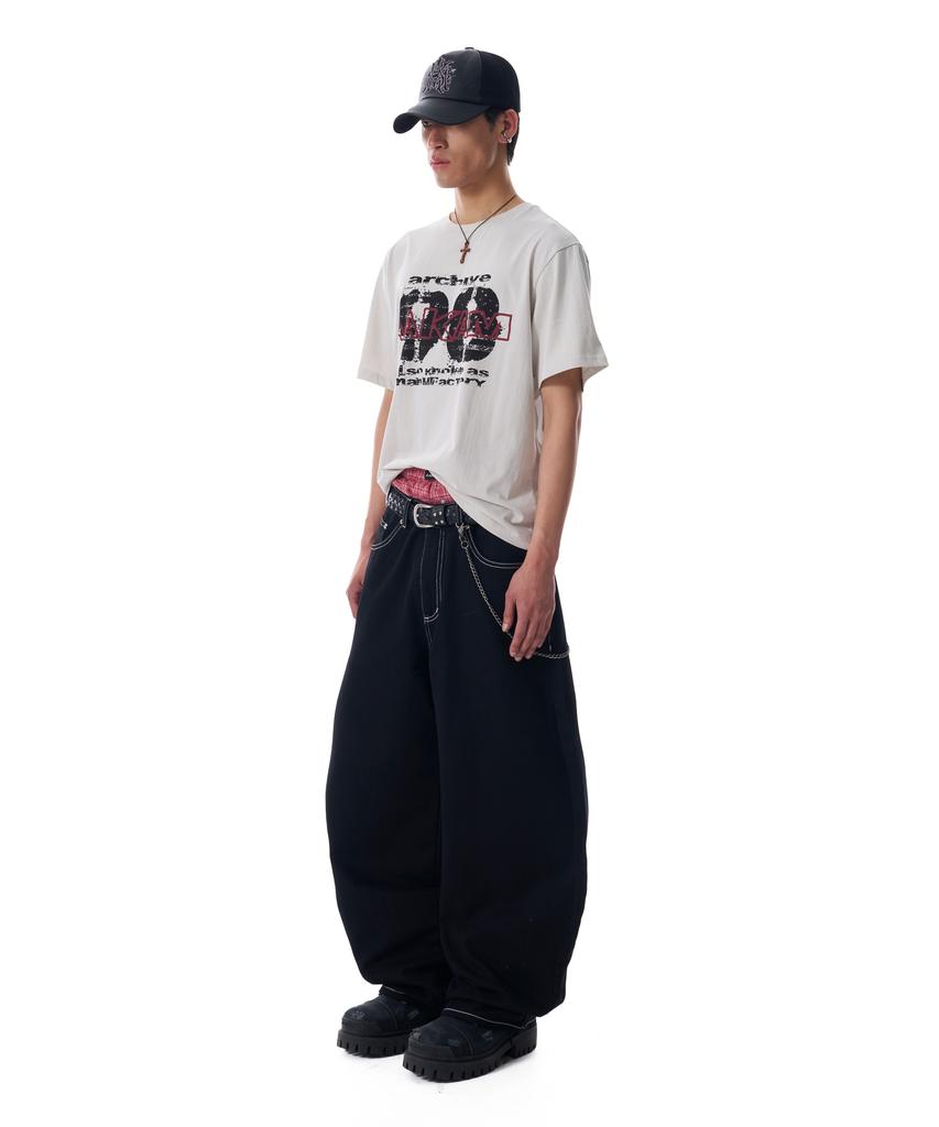 AAKAM Cinch Back Cotton Pants (Black)