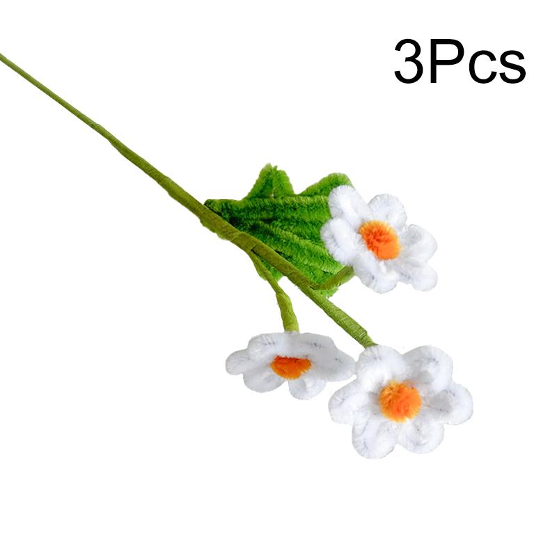 

3 шт. синельных проволочек, украшения для стола, скручивающаяся палочка, ручная работа, искусственная маргаритка, ершик для чистки трубок, цветочный букет, готовый