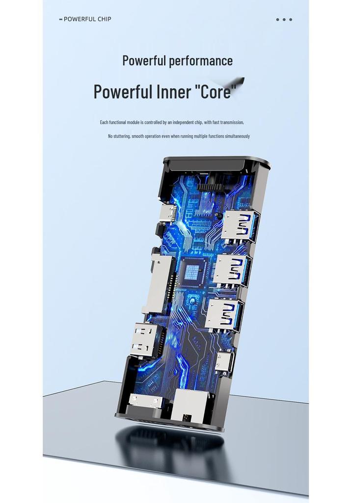 10-in-1 Type-C Folding Laptop Dock & Multi-Port Hub Stand