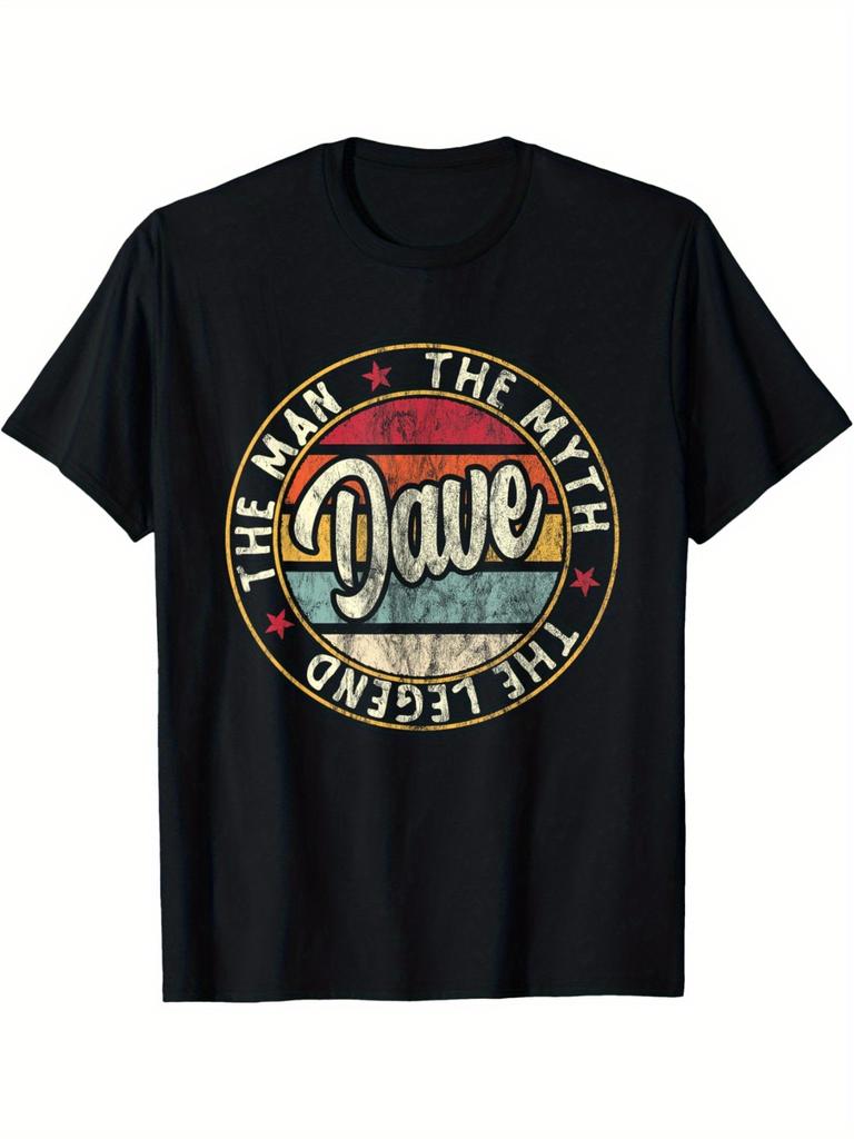 man Dave The for Man The Myth The Retro patterned Tshirt with 70s80s retro music design