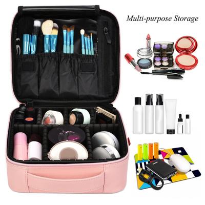 Stoßfeste Make-up-Tasche mit Griff, Kunstleder, kreative Aufbewahrung, Make-up-Organizer für Badezimmer