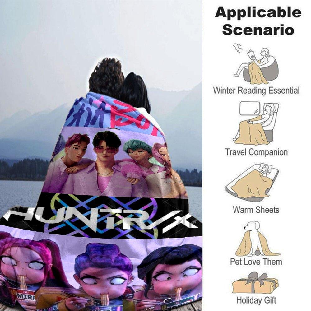 1 Stück Hunter X Kopo Gruppe - Thematische Flanelldecke - Geeignet für Bett, Heimdekoration, Abschlussgeschenke, Ostern, Schulanfang, WeihnachtenA37