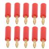 10 STK Bananplugger 4mm Lydkontakt Loddefri Seksbladet Hode for Industrielt Elektronisk UtstyrRød
