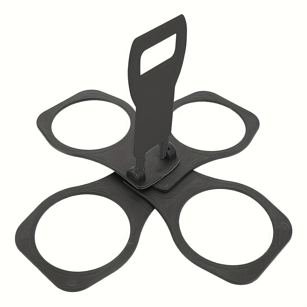 Portavasos Plegable Portátil para 4 Vasos con Asa - Bandeja de Bebidas de Plástico Duradero Reutilizable de Bolsillo