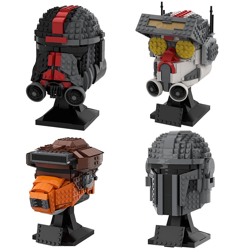

Moc Space Wars Hunter Samurai шлем строительные блоки фильмы шлем Boushh коллекция конструктор кирпичи детские игрушки