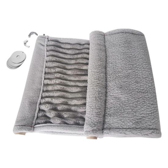 

Гамак для хомяка, двухслойный, подвесной, устойчивый к укусам, удобный, мягкий на ощупь, сохраняет тепло, большое пространство L серый