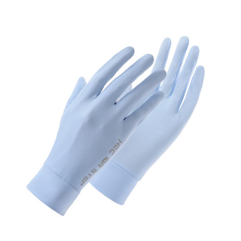 Summer Ice Silk Dew Finger Non-slip Driving Sunscreen Gloves Women's Half Finger UV Protection Manicure Riding Electric Vehicle Gloves