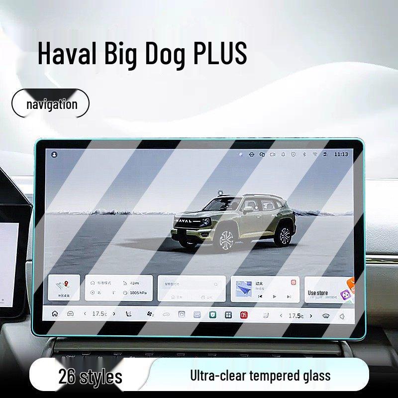 Tempered Glass Screen Protector for 26 Haval Big Dog Models' Center Console and Navigation Display