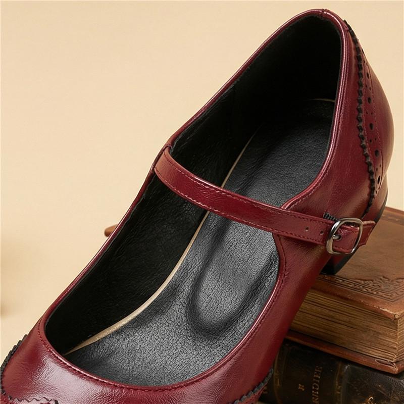 Dames hoge hakken lente en zomer nieuwe dunne hak retro gesp lichte mond enkele schoenen grote maat lage schoenen