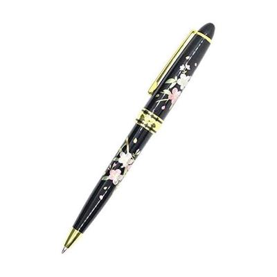 Maki-e Ballpoint Pen, Cherry Blossom, Pure Gold Powder, Lacquerware, Kaga Yamanaka, Luxury Writing Instrument with Case
