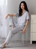 Women's Ice Silk Short Sleeve Pajama Set