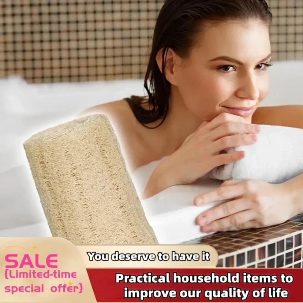 1/2Pcs Natural Loofah Body Scrubber Spa Exfoliating Bath Sponge Multi-Purpose Cleaning Tool for Kitchen Bathroom Daily Cleansing