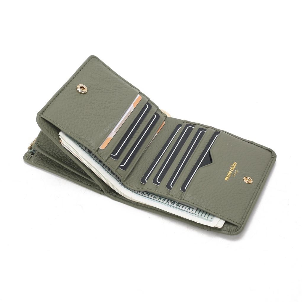 Mari eclaire 11 10 100% natural cowhide leather half wallet