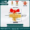 All-Copper Ball Valve with Seat, Full Bore, Double Male Threads, for Water Heater & Tap Water Pipes, 1/2" & 3/4" Equal Diameter.