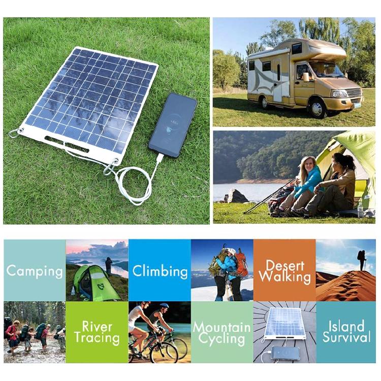 15W Flexible Polycrystalline Solar Panel Controller Dual USB Regulator Charging