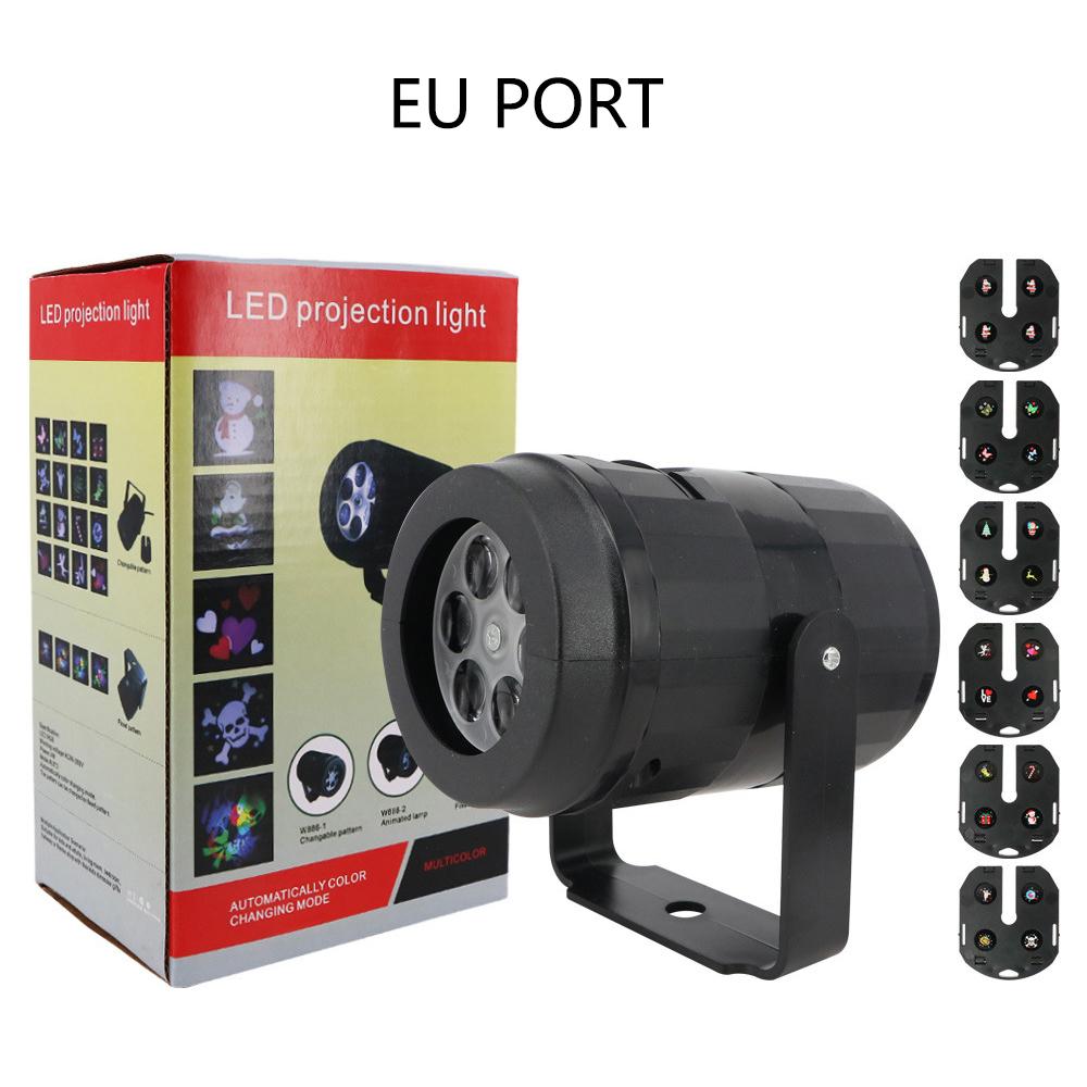 Christmas Projector Lights 6 Pattern Interchangeable Card LED Stage Lights Snowflake Decor Party Laser Light Projection Lamp