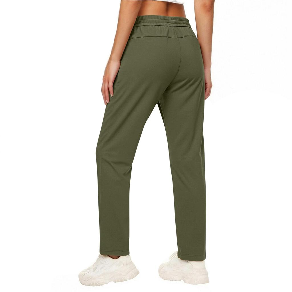Damen Cargohose mit Kordelzug in der Taille und geradem Bein mit mehreren Taschen, elastischem Bund und Reißverschluss für den täglichen Gebrauch