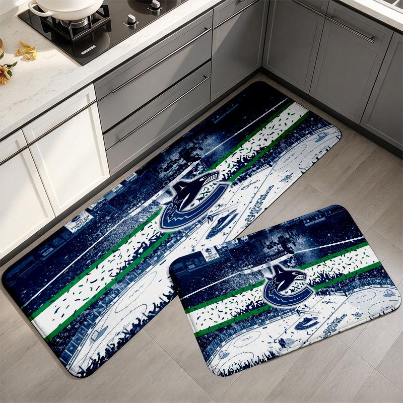 VANCOUVER CANUCKS Flannel Kitchen Mat Christmas Soft Area Rug Non Slip Floor Carpet Home Decoration