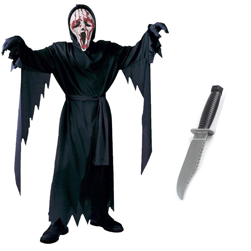 Halloween children adult dress up scream costume horror movie cos dress up scary dagger knife costume