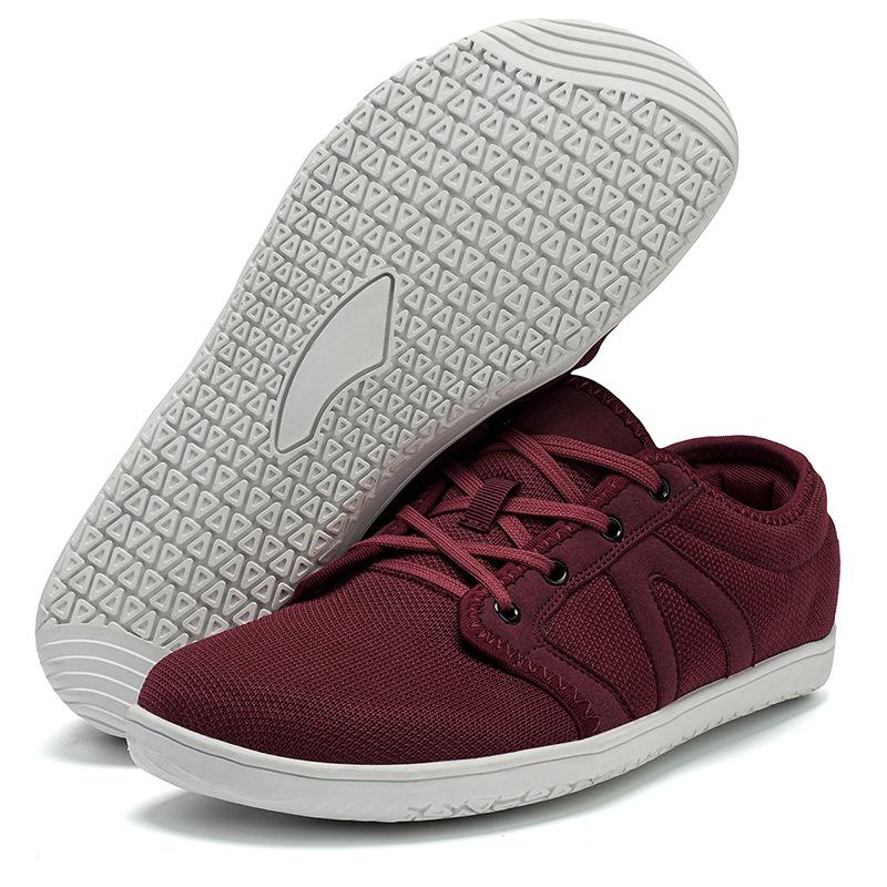 Cross-border Wide Head Barefoot Running Shoes: Soft Sole, Breathable Fly Knit for Couples, Comfortable Jogging Sneakers