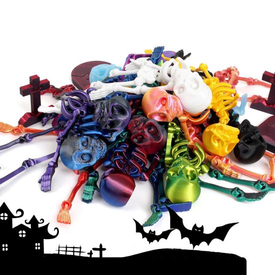 3D Printed Skeleton Articulated Skeleton Figure Collectible Flexible Skeleton Fidget Toy for Halloween Decoration Stress Relief