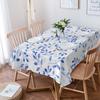 Blue Abstract Leaf Texture Tablecloth Holiday Decor Waterproof Rectangular Tablecloths Wedding Decor Table Cover