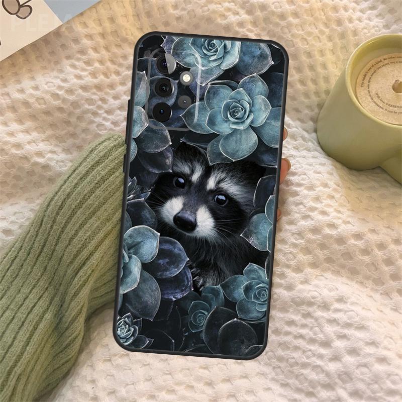 Cartoon Raccoon Kawaii For Samsung Galaxy A52S A33 A53 A73 A12 A22 A32 A52 A72 A21S A71 A51 A70 A50 Phone Case
